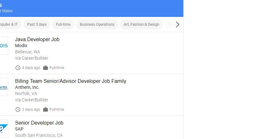 Jobbörse Google, Google for Jobs